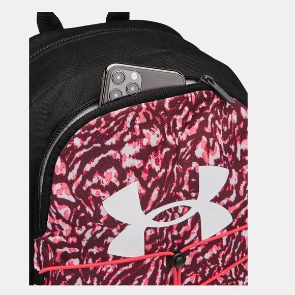Under Armour Hustle Sport Backpack Fits 15" Laptop Raspberry/Black NEW - Picture 4 of 11